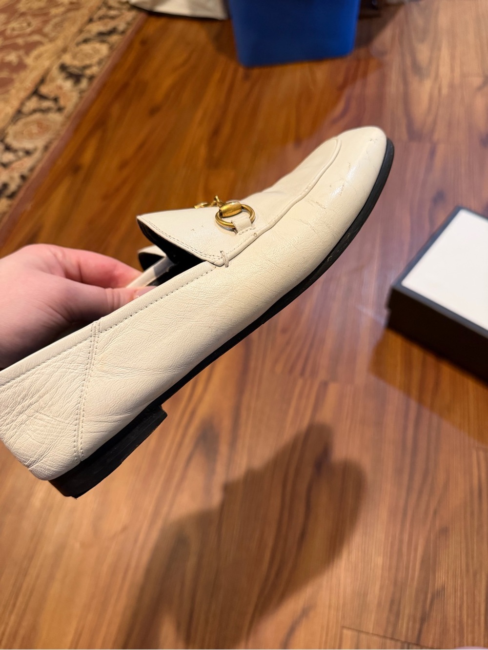 Gucci White Leather Horsebit Loafers - Picture 6 of 7